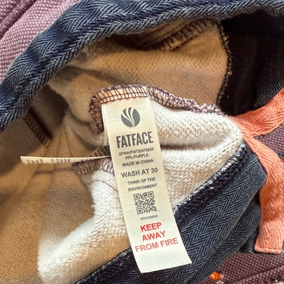 Fat Face Purple Floral Airlie Sweatshirt Quarter Zip - Picture 9 of 11